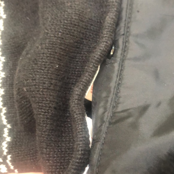 Black & White Fair Isle Zip Fur Collar Cardigan - Picture 12 of 14